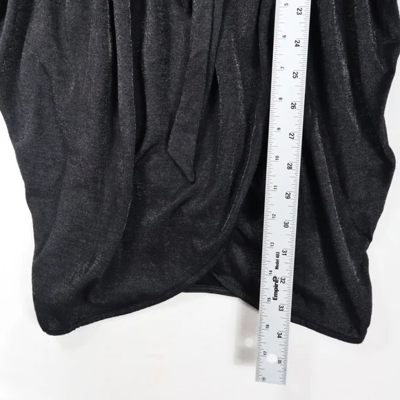 Armani Exchange Dress Black Mettalic Draped Gathered Belt Size XS - Picture 13 of 14